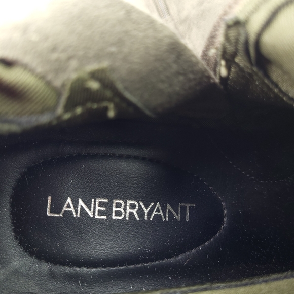 Lane Bryant Bootie Green Chunky Block Heel Ankle Boots Shoes Womens Size 12 Wide - Picture 6 of 7